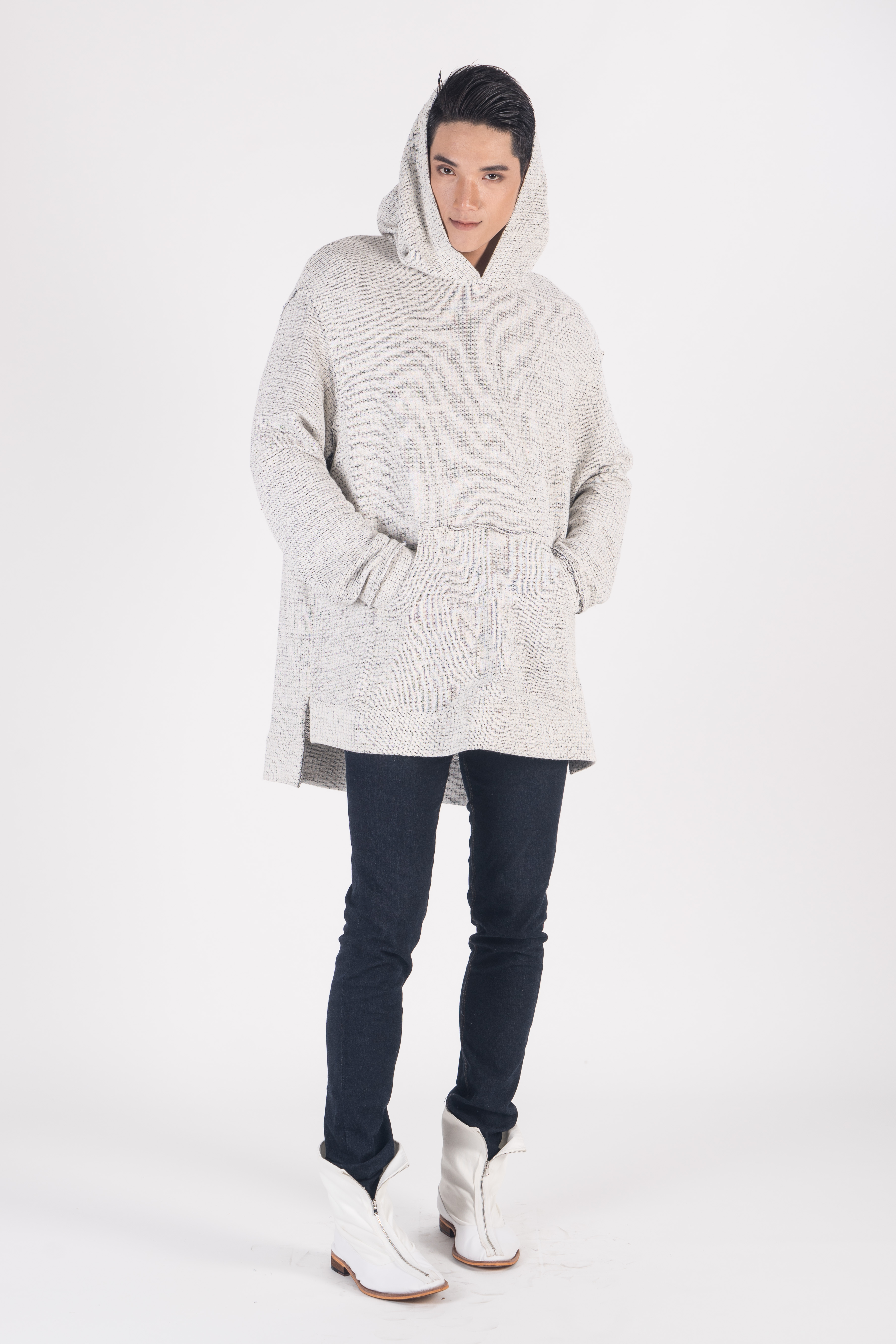 Cotton blend jersey hoody 