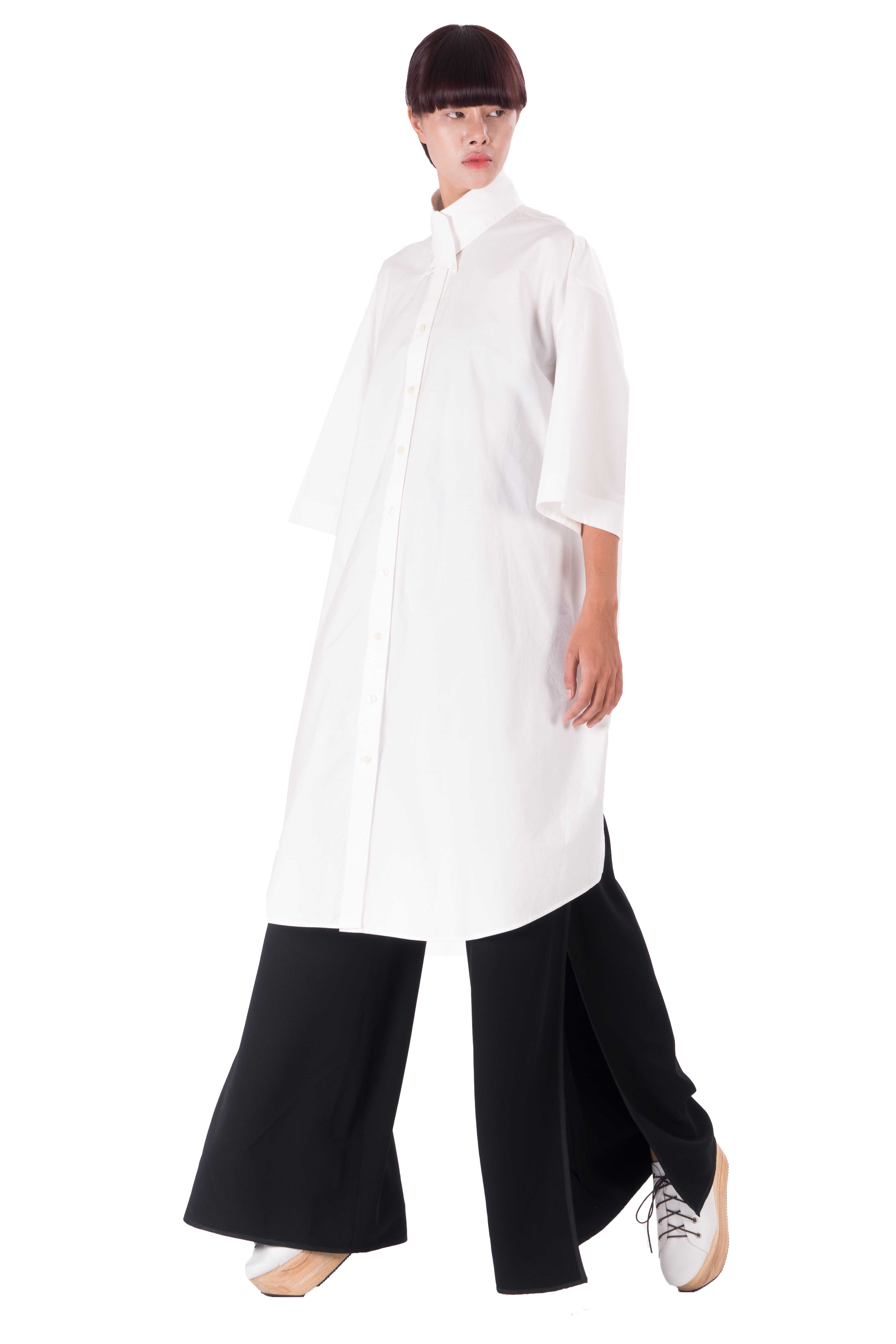 Women white paper touch cotton shirt