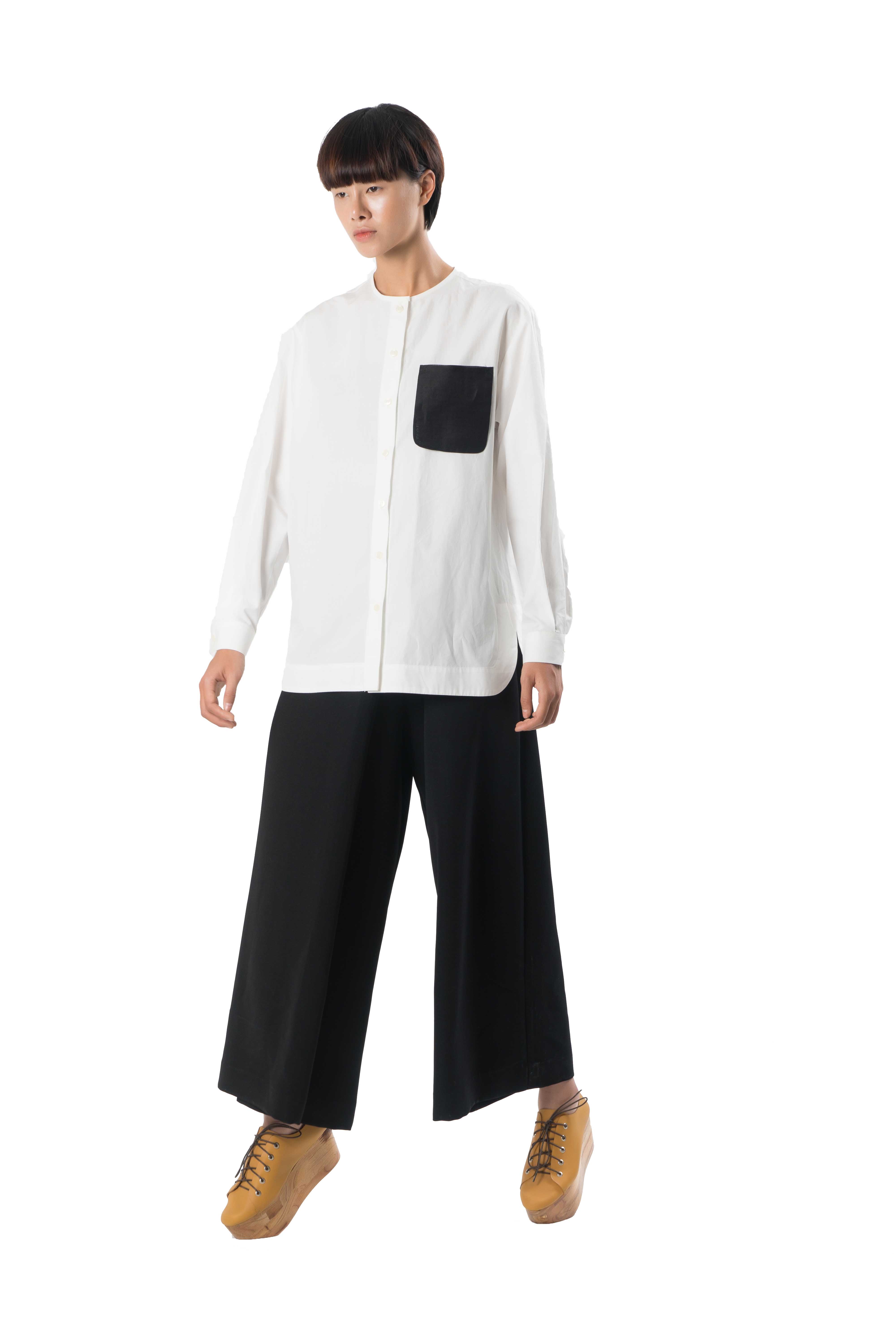 Wrap style wide viscose trousers
